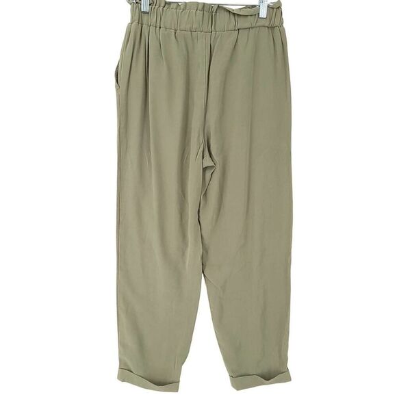 ZARA Green Paperbag Cuffed Pants SM - Picture 5 of 8